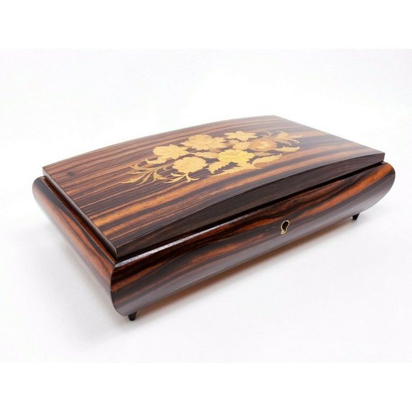 Vintage Reuge Musical Jewelry Box Wooden Swiss - Picture 1 of 8